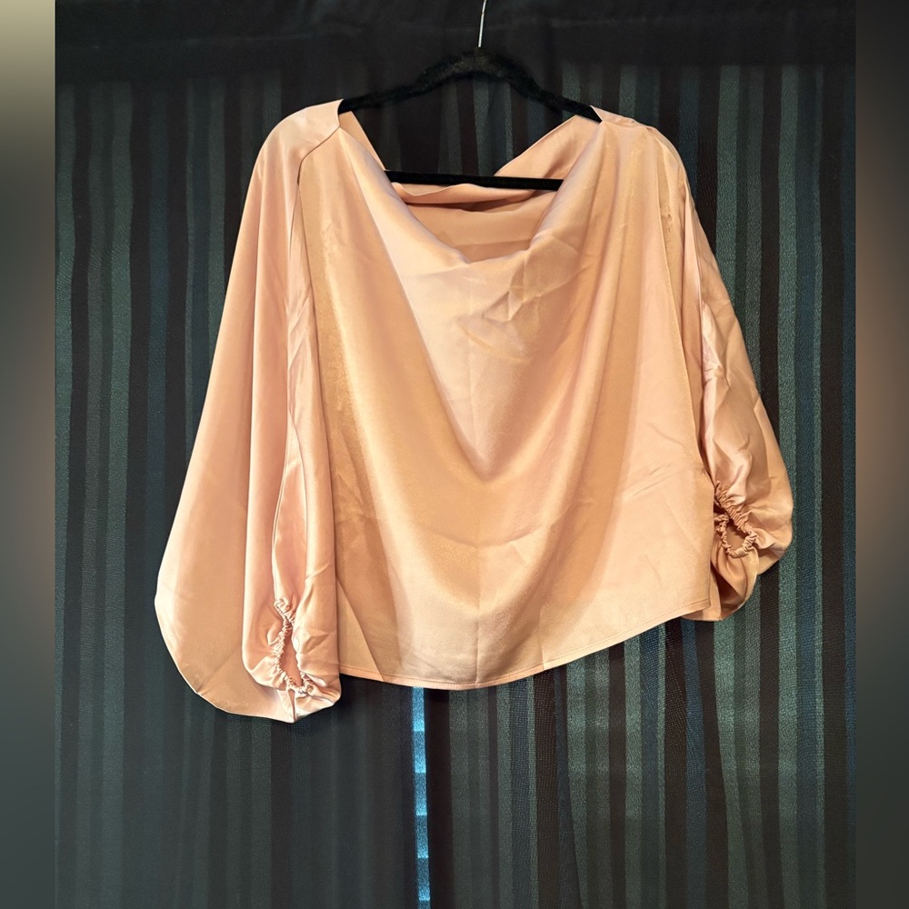 Pink satin shirt
